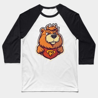 Super hero capybara cartoon illustration Baseball T-Shirt